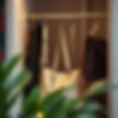 Stylish Closet Setup with Acrylic Hangers Stylish closet setup with acrylic hangers enhancing decor