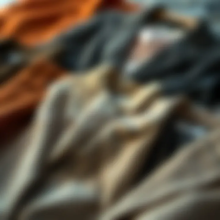 An array of different fabrics used in blazers, highlighting textures such as wool, linen, and silk laid out artistically.