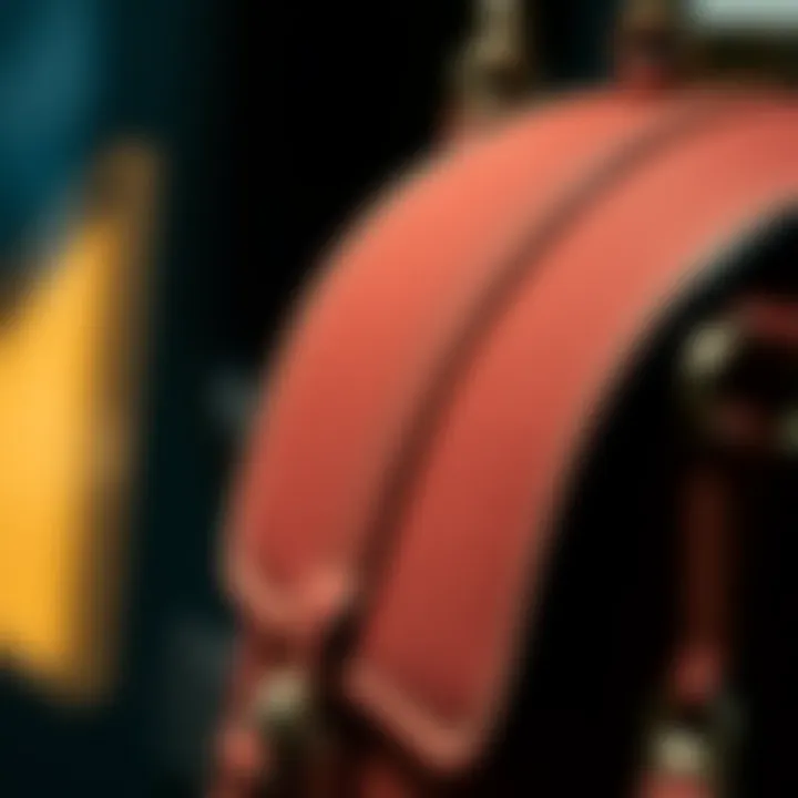 Close-up of the Bally bag's intricate detailing and craftsmanship