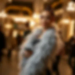 Luxurious feather boa draped elegantly across a stylish outfit