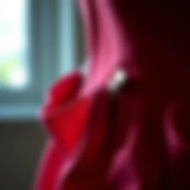 Close-up of a dress silhouette altered with clips