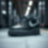 Detailed view of the Air Force 1 Shadow sneaker showcasing its unique design elements.