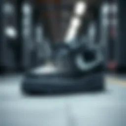 Detailed view of the Air Force 1 Shadow sneaker showcasing its unique design elements.