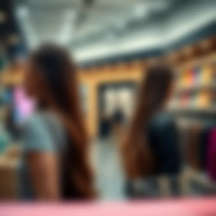 Online shopping experience for hair extension tape.