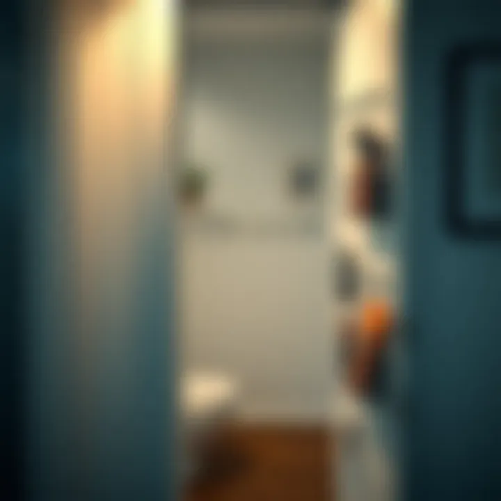 Installation of a cosmetic organizer on a bathroom door