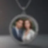 Elegant couple necklace showcasing personalized pictures