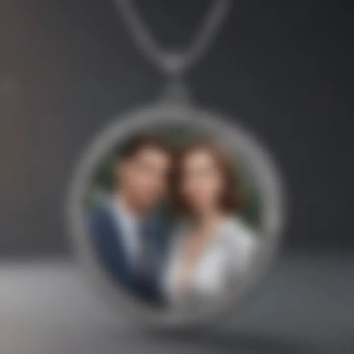 Elegant couple necklace showcasing personalized pictures