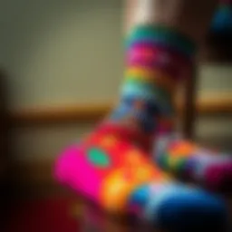 Colorful custom socks showcasing vibrant designs