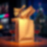 Elegant hangover gift bag filled with thoughtful items