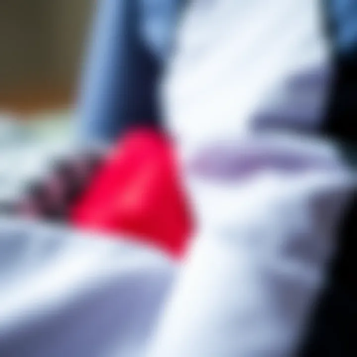 Close-up of fabric textures used in rashguards