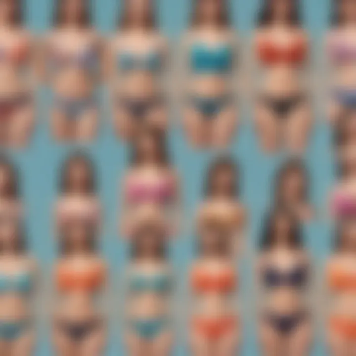 Different body types represented in tankini styles