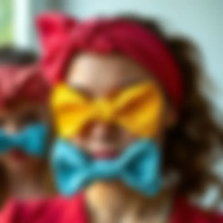 A Collection of Vibrant Bowtie Headbands Stylish bowtie headbands in various colors