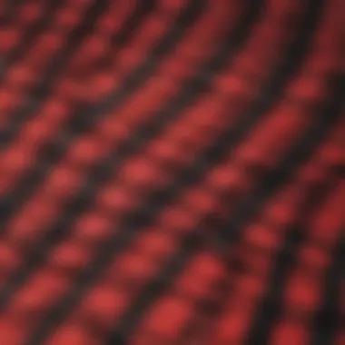 Close-up of buffalo plaid fabric showcasing its texture and pattern