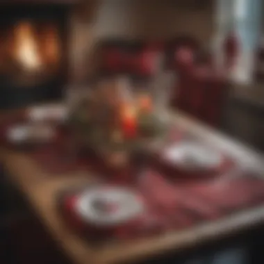 Seasonal decor featuring buffalo plaid items in a cozy living space