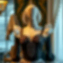 A stylish cat maid costume displayed on a mannequin, showcasing intricate lace details.