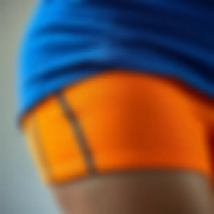 Close-up of fabric used in plus-size compression shorts