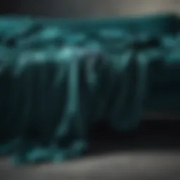 Elegant dark turquoise throw draped over a modern sofa