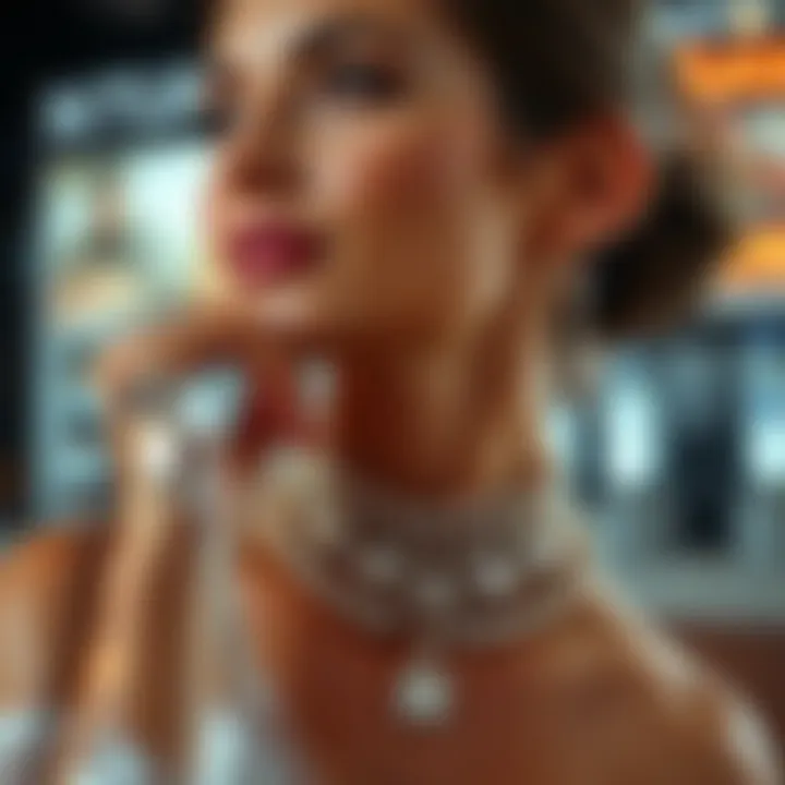 Stylish model showcasing an elegant jewelry ensemble