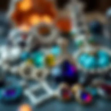 Variety of sustainable jewelry materials displayed artistically