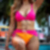 Chic high bottom bikini set in vibrant colors