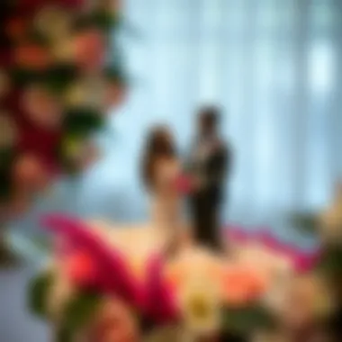 Floral Elegance with Interracial Love Beautifully crafted interracial couple cake topper surrounded by floral accents