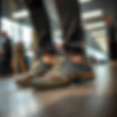 Merrell Non-Slip Shoes in a Professional Environment Merrell non-slip shoes in a professional setting, emphasizing their practicality