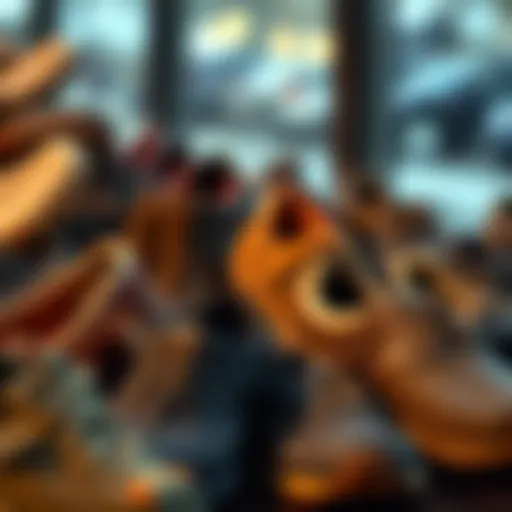 Various styles of Merrell non-slip shoes displayed together