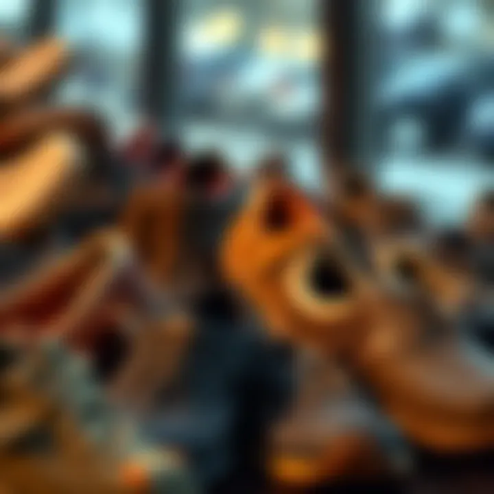 Various styles of Merrell non-slip shoes displayed together