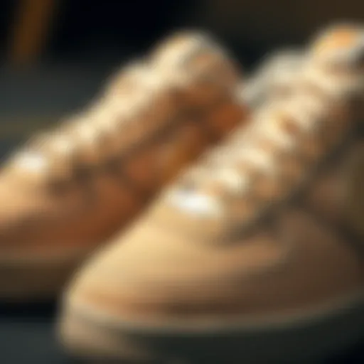 Close-up of Nike Air Force Flax showcasing texture and color
