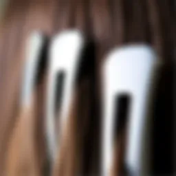 Close-up of no crease hair clips showcasing their sleek design