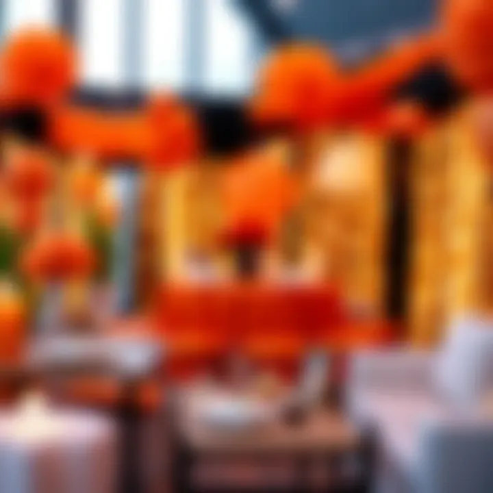 Notable Exploring Orange and Black Party Decorations