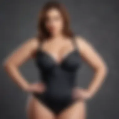 Elegant plus size one piece shapewear showcasing a model