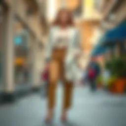 Stylish plus size straight leg ankle pants paired with elegant accessories