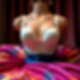 Elegant push-up dress insert displayed on a vibrant fabric