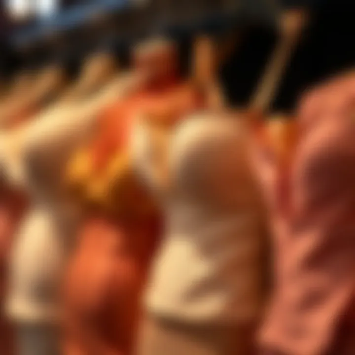 Close-up of different styles of push-up dress inserts