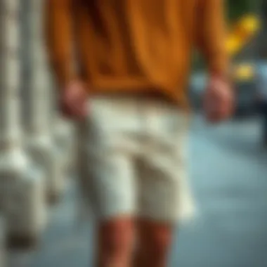 Pairing raw hem shorts with casual attire