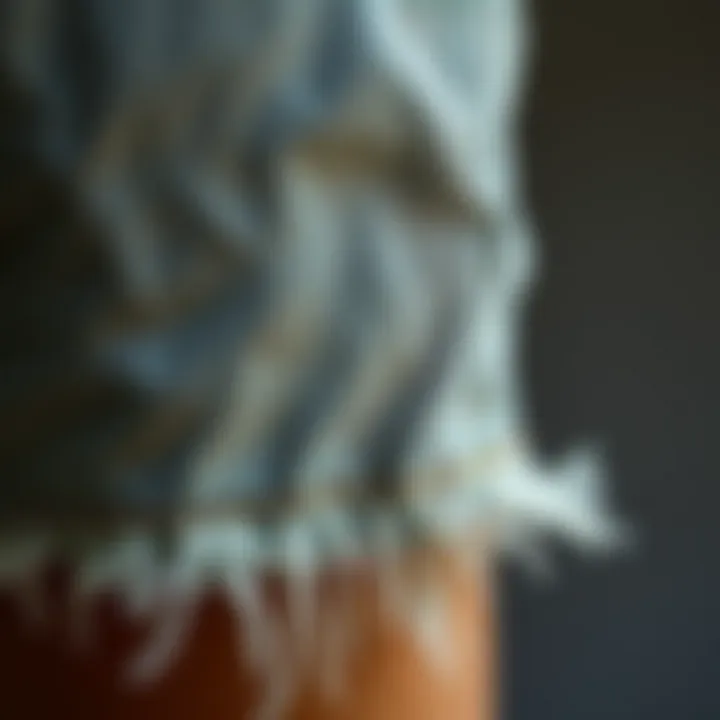 Close-up of raw hem detailing