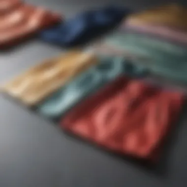 Different color variations of satin short sets arranged elegantly