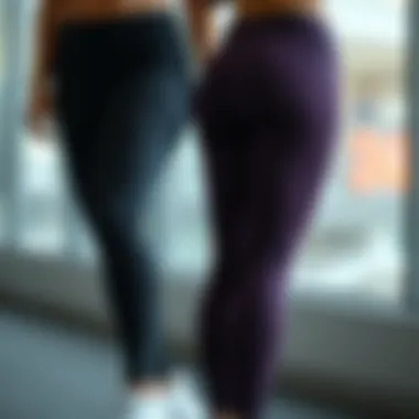 Side-by-side comparison of different scrunch bum legging designs