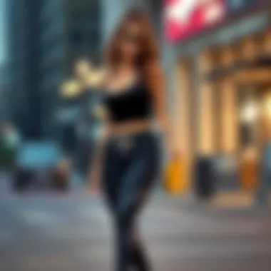 Stylish outfit featuring scrunch bum leggings paired with trendy top