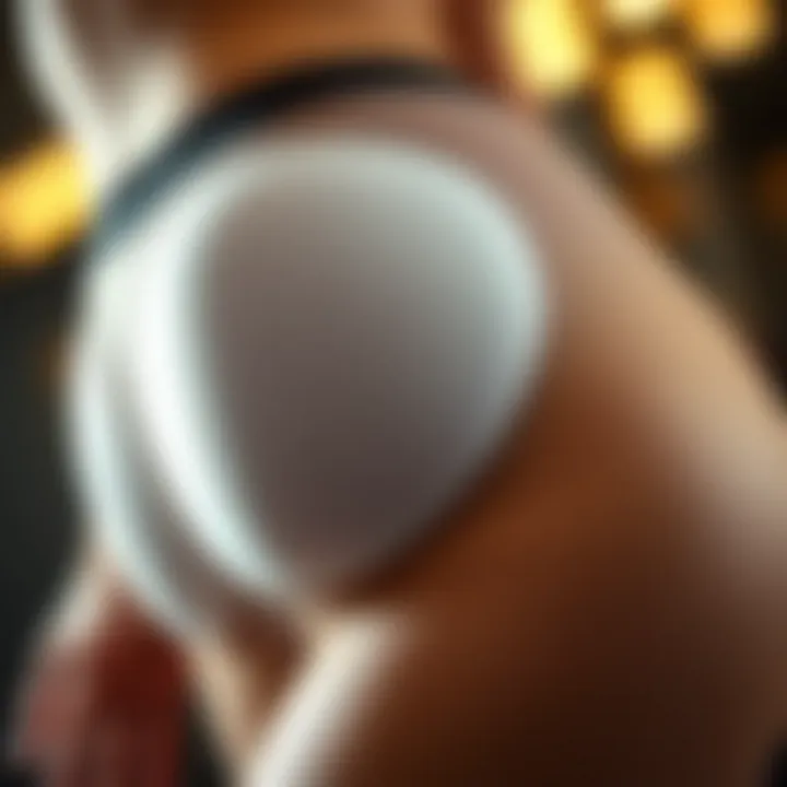 Close-up view of bum pads integrated into shapewear