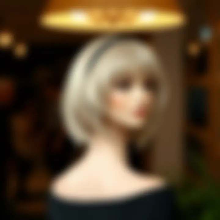 Elegance of Short Headband Wigs Stylish short headband wig displayed elegantly