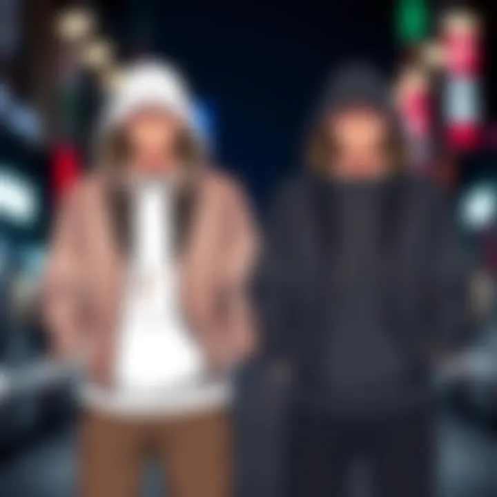 Outfit Ideas with Hoodies A pair of outfits featuring a hoodie, illustrating styling options for various occasions.