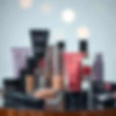 Variety of smart cover cosmetic products displayed elegantly