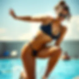 Dynamic athlete showcasing sports two piece swimwear