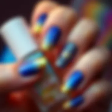 Creative nail art using color changing polish