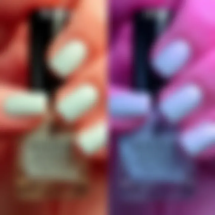 Before and after effects of temperature color changing nail polish