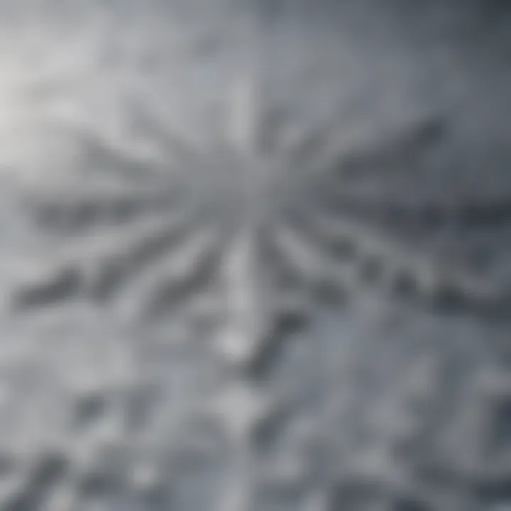 Close-up of intricate snowflake patterns on a tablecloth