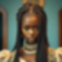 Intricate design of a braided wig showcasing craftsmanship