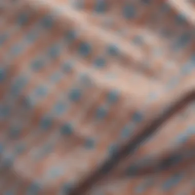 Close-up of fabric patterns on high-waisted swim bottoms showcasing design details